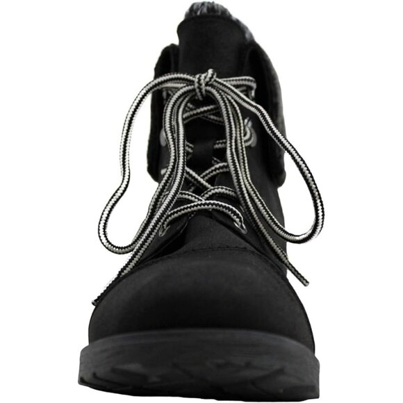 White Mountain Womens Sandro Faux Leather Closed Toe Ankle Combat Boots Black 7M - Picture 4 of 7